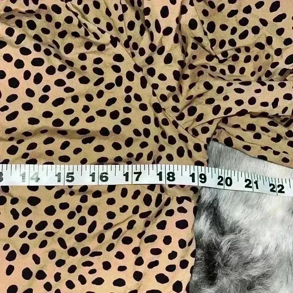 J. Crew | Ruffleneck Tiered Popover Dress in Leopard Dot sz Small S Tan black - Picture 5 of 9